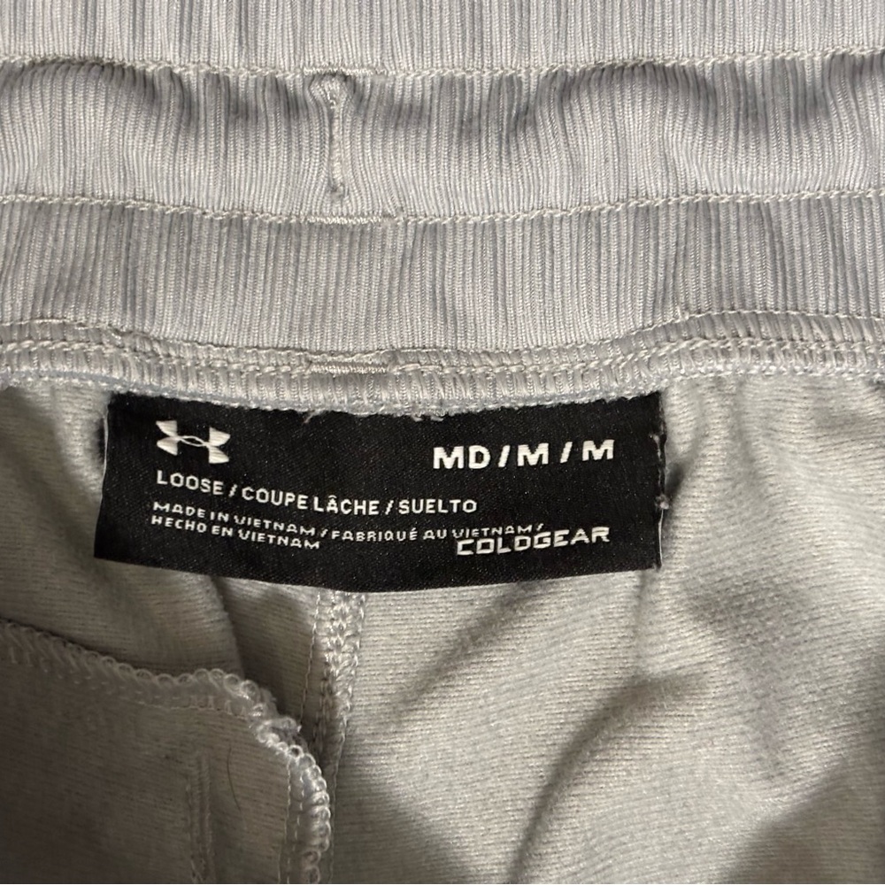 Under Armour Tapered Sweat Pants ColdGear Gray Joggers W/Pockets Men's M READ - Picture 3 of 7